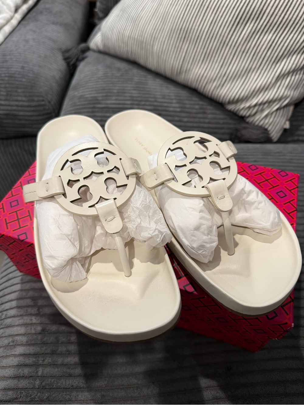 Tory Burch Women's Miller Cloud Sandals, New Ivory, Off White, 11 Medium US - Picture 5 of 7